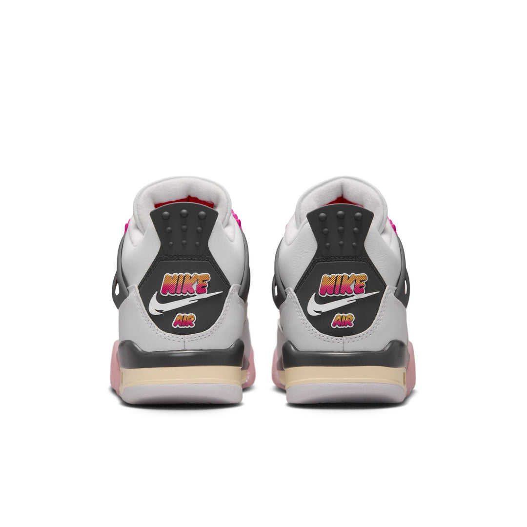 Air Jordan 4 Retro "Comic" (GS) Off White/Fire Pink-Anthracite)
