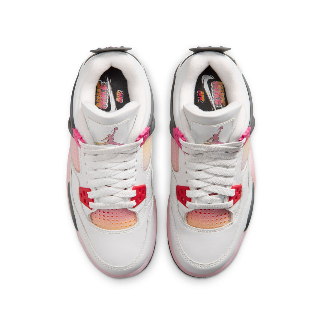 Air Jordan 4 Retro "Comic" (GS) Off White/Fire Pink-Anthracite)