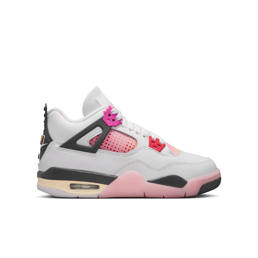 Air Jordan 4 Retro "Comic" (GS) Off White/Fire Pink-Anthracite)